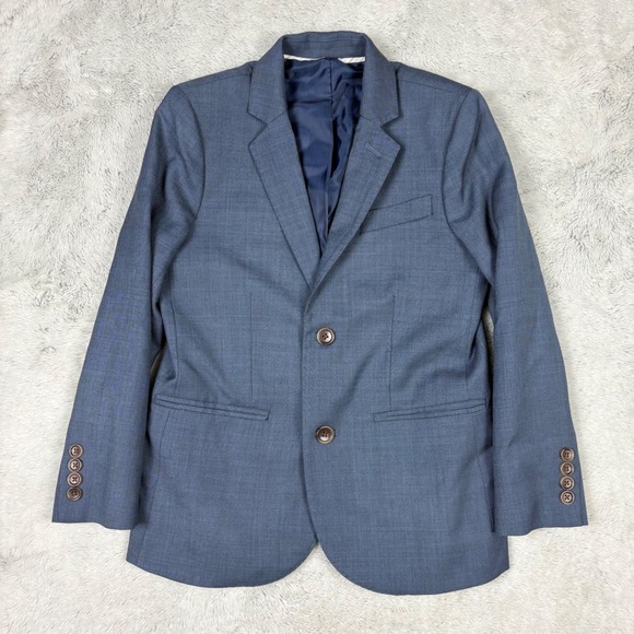 Crewcuts Ludlow Italian Stretch Wool Blazer Boys Size 10 Blue Wedding Banquet